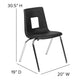 Oak |#| 47.5inch Circle Wave Activity Table Set with 18inch Student Stack Chairs, Oak/Black