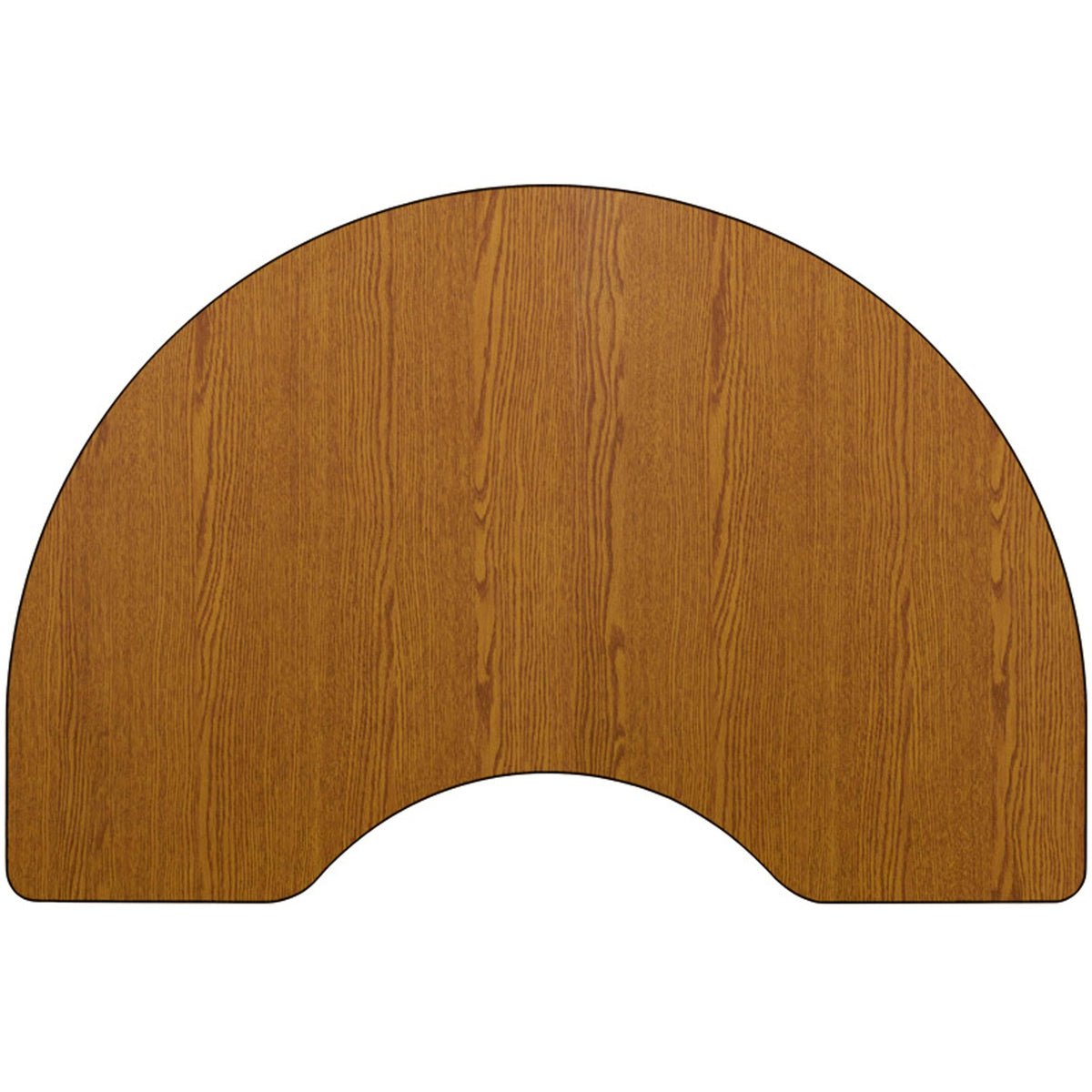 Oak |#| 48inchW x 72inchL Kidney Oak Thermal Laminate Activity Table - Height Adjustable Legs