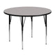 Gray |#| 48inch Round Grey HP Laminate Activity Table - Standard Height Adjustable Legs
