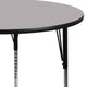 Gray |#| 48inch Round Grey Thermal Laminate Activity Table - Standard Height Adjustable Legs
