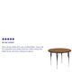 Oak |#| 48inch Round Oak Thermal Laminate Activity Table - Standard Height Adjustable Legs