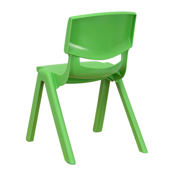 Green |#| 4 Pack Green Plastic Stack School Chair with 12inch Seat Height - Kids Chair