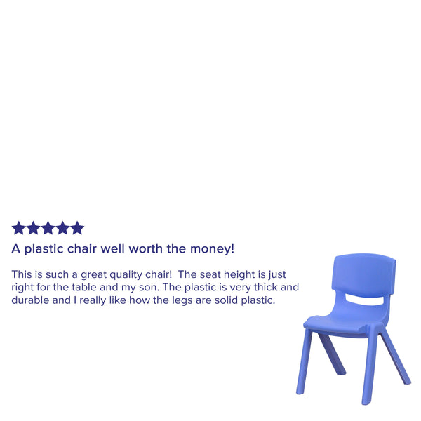Blue |#| 4 Pack Blue Plastic Stack School Chair with 12inch Seat Height - Kids Chair