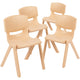 Natural |#| 4 Pack Natural Plastic Stack School Chair with 13.25inchH Seat, K-2 School Chair