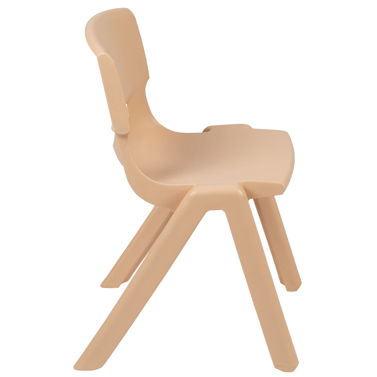 Natural |#| 4 Pack Natural Plastic Stack School Chair with 13.25inchH Seat, K-2 School Chair