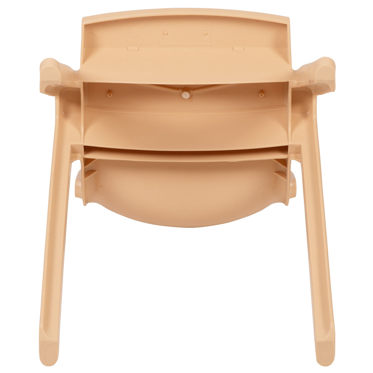 Natural |#| 4 Pack Natural Plastic Stack School Chair with 13.25inchH Seat, K-2 School Chair