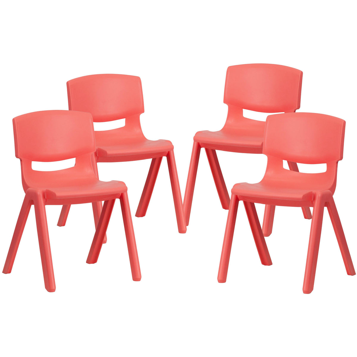 Red |#| 4 Pack Red Plastic Stack School Chair with 13.25inchH Seat, K-2 School Chair