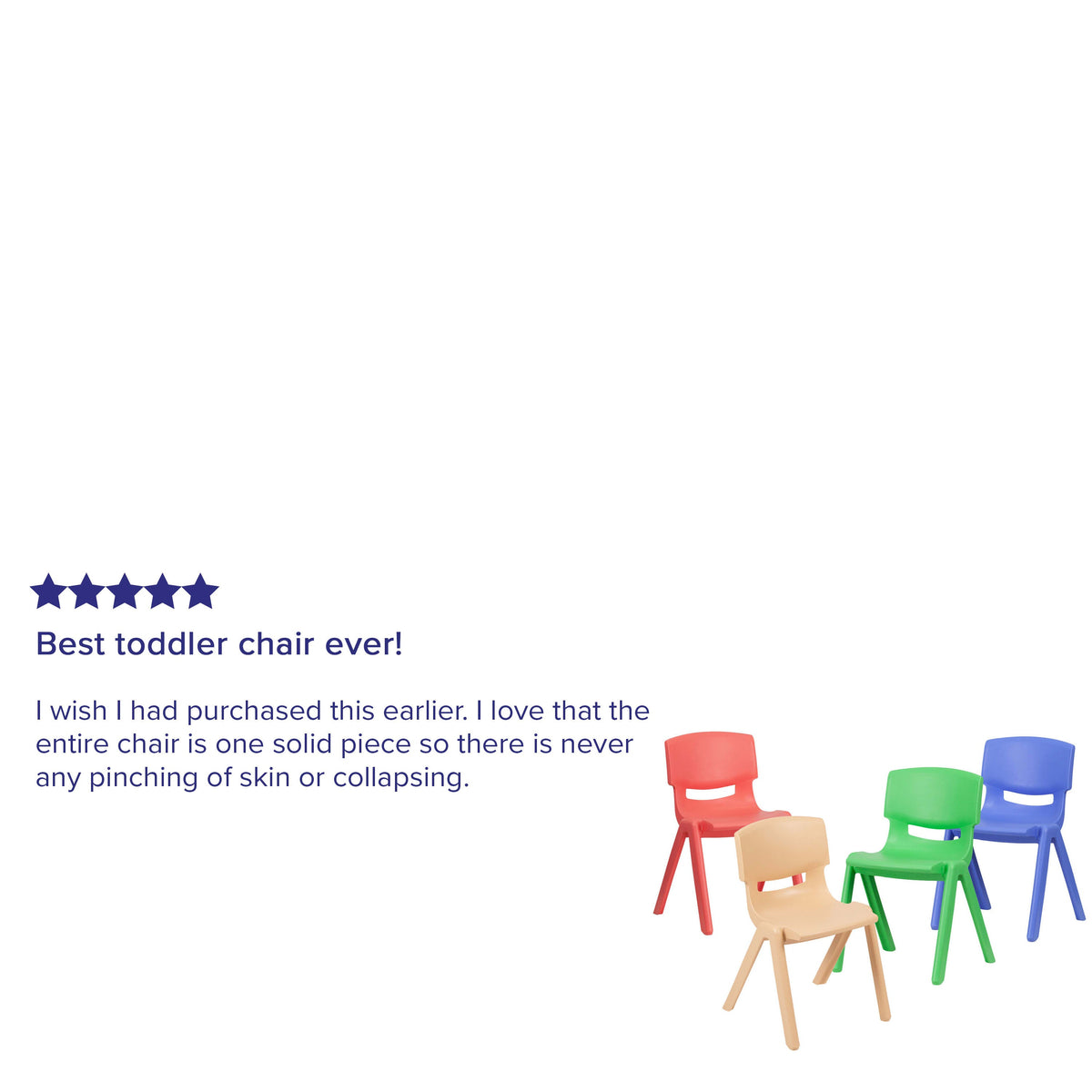 Assorted |#| 4 Pack Plastic Stackable K-2 School Chair with 13.25inchH Seat, Assorted Colors