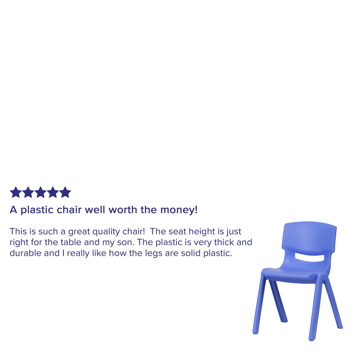 Blue |#| 4 Pack Blue Plastic Stack School Chair with 13.25inchH Seat, K-2 School Chair