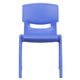 Blue |#| 4 Pack Blue Plastic Stack School Chair with 13.25inchH Seat, K-2 School Chair