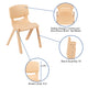 Natural |#| 4 Pack Natural Plastic Stack School Chair with 13.25inchH Seat, K-2 School Chair