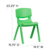 Green |#| 4 Pack Green Plastic Stack School Chair with 13.25inchH Seat, K-2 School Chair