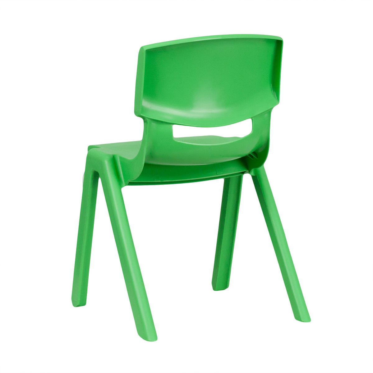 Green |#| 4 Pack Green Plastic Stack School Chair with 13.25inchH Seat, K-2 School Chair