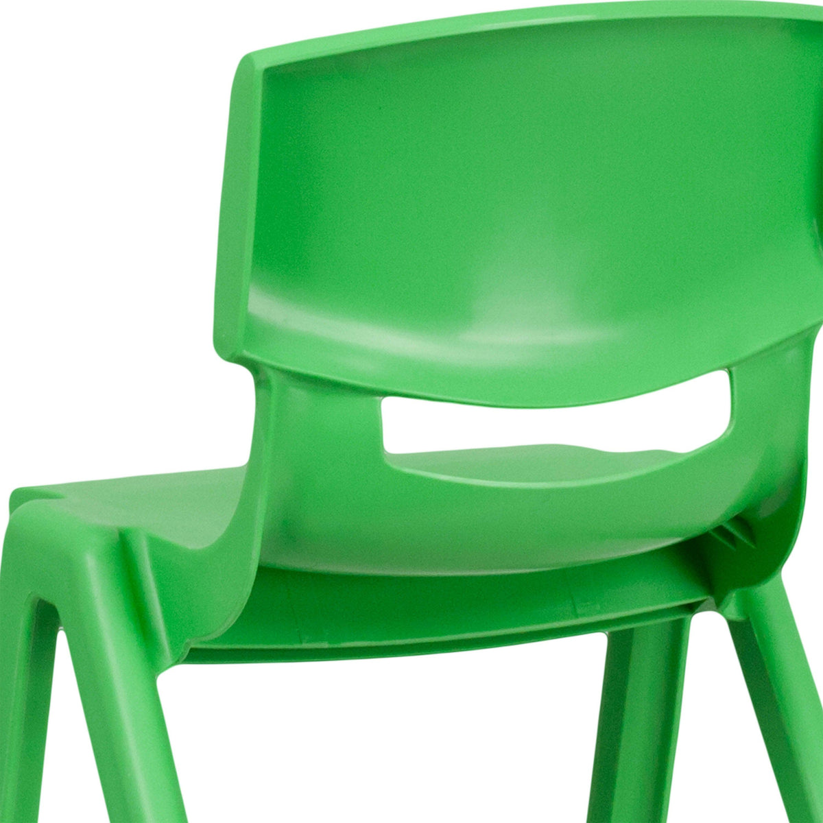 Green |#| 4 Pack Green Plastic Stack School Chair with 13.25inchH Seat, K-2 School Chair