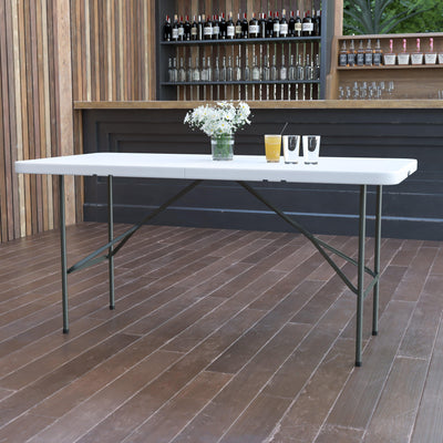 5-Foot Bi-Fold Plastic Folding Table - View 2