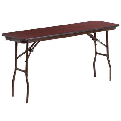 5-Foot High Pressure Mahogany Laminate Folding Training Table - View 1