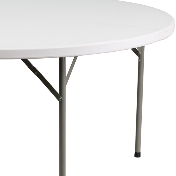 5-Foot Round White Plastic Folding Table - Banquet / Event Folding Table