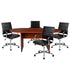 5 Piece Oval Conference Table Set with 4 LeatherSoft Ribbed Executive Chairs