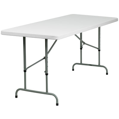 6-Foot Height Adjustable Plastic Folding Table