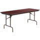 6-Foot Mahogany Melamine Laminate Folding Banquet & Catering Table