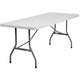 6-Foot Granite White Plastic Folding Table - Banquet / Event Folding Table