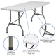 6-Foot Granite White Plastic Folding Table - Banquet / Event Folding Table