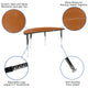 Oak |#| 60inch Circle Wave Activity Table Set with 18inch Student Stack Chairs, Oak/Black