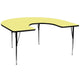 Yellow |#| 60inchW x 66inchL Horseshoe Yellow Thermal Laminate Adjustable Activity Table