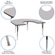 Gray |#| 60inchW x 66inchL Horseshoe Grey Thermal Laminate Adjustable Activity Table