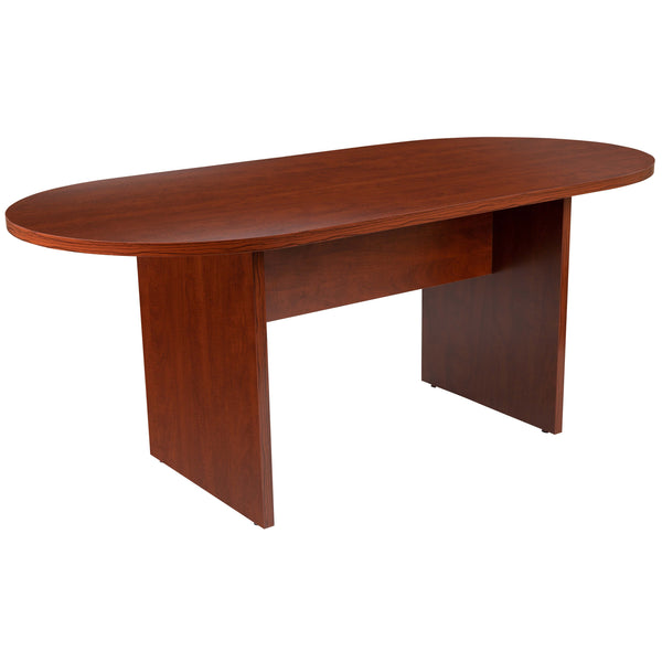 Cherry |#| 6 Foot (72 inch) Classic Oval Conference Table in Cherry - Meeting Table