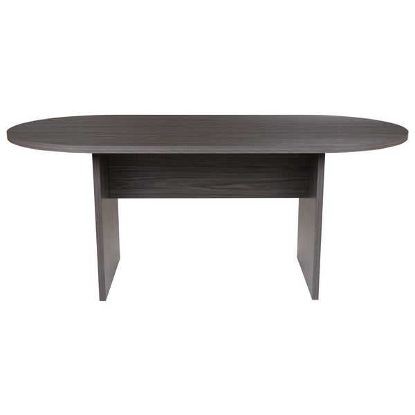 Rustic Gray |#| 6 Foot (72 inch) Classic Oval Conference Table in Rustic Gray - Meeting Table