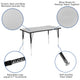 Grey |#| 76inch Oval Wave Activity Table Set with 18inch Student Stack Chairs, Grey/Black