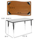 Grey |#| 76inch Oval Wave Activity Table Set with 18inch Student Stack Chairs, Grey/Black