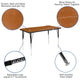 Oak |#| 76inch Oval Wave Activity Table Set with 18inch Student Stack Chairs, Oak/Black