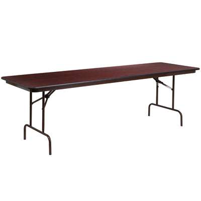 8-Foot Mahogany Melamine Laminate Folding Banquet Table