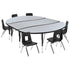 86" Oval Wave Flexible Laminate Activity Table Set with 12" Student Stack Chairs