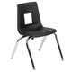 Oak |#| 86inch Oval Wave Activity Table Set with 14inch Student Stack Chairs, Oak/Black