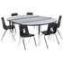 86" Oval Wave Flexible Laminate Activity Table Set with 18" Student Stack Chairs