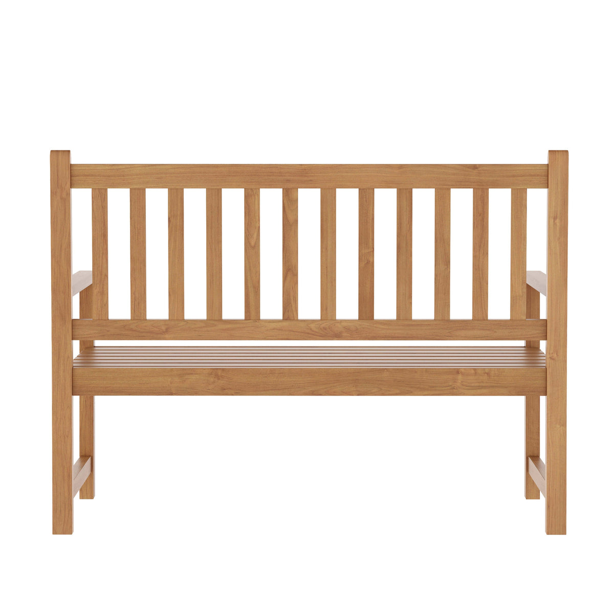 Brown |#| Commercial Indoor/Outdoor 2-Person Patio Acacia Wood Bench Loveseat in Brown