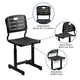 Adjustable Height Black Student Chair with Black Pedestal Frame