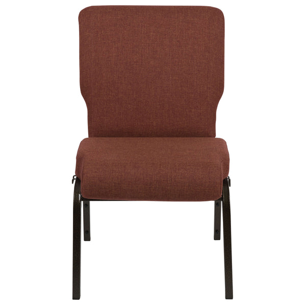 Cinnamon Fabric/Gold Vein Frame |#| 20.5inch Cinnamon Molded Foam Stacking Church Chair