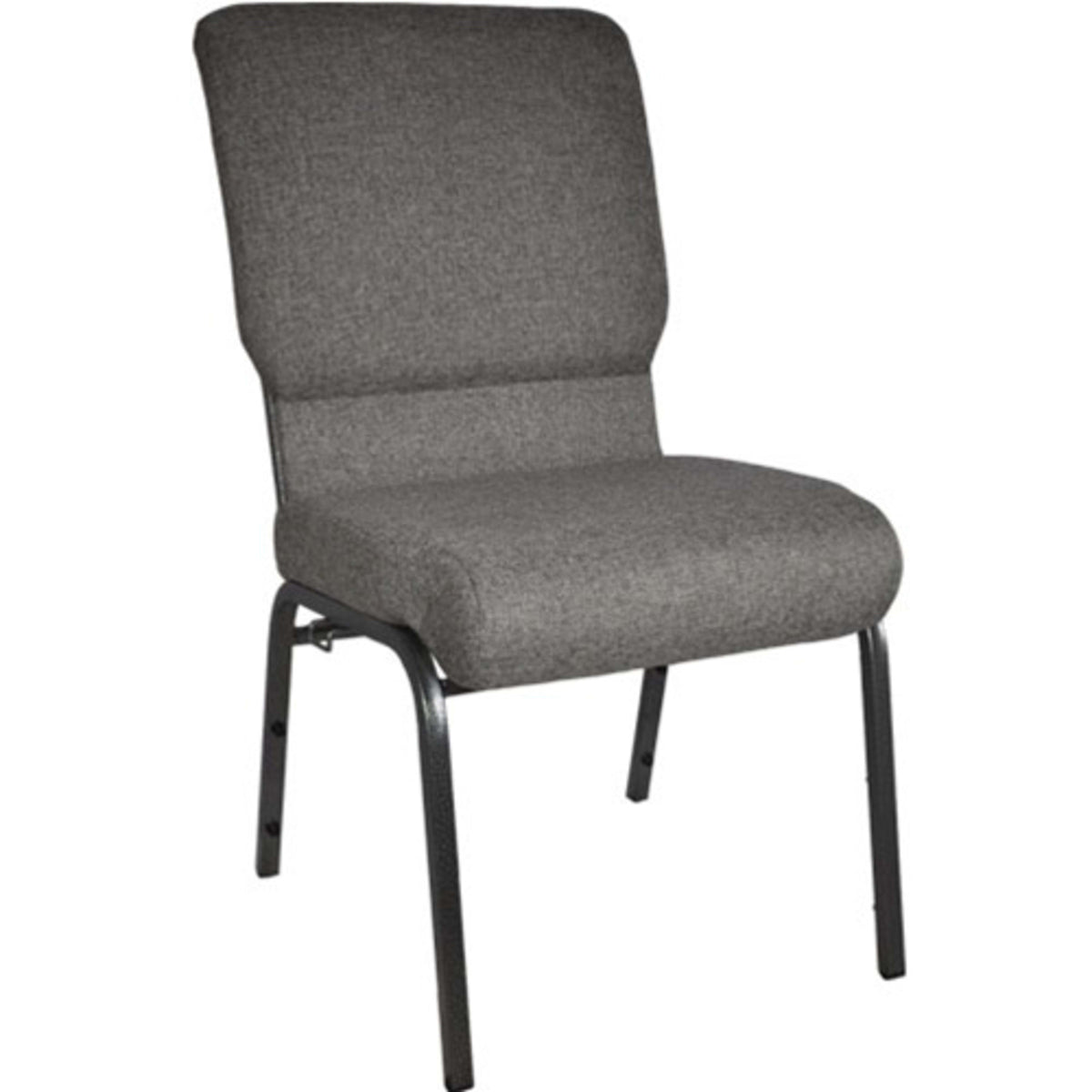 Charcoal Gray Fabric/Silver Vein Frame |#| Charcoal Gray Church Chair 18.5 in. Wide