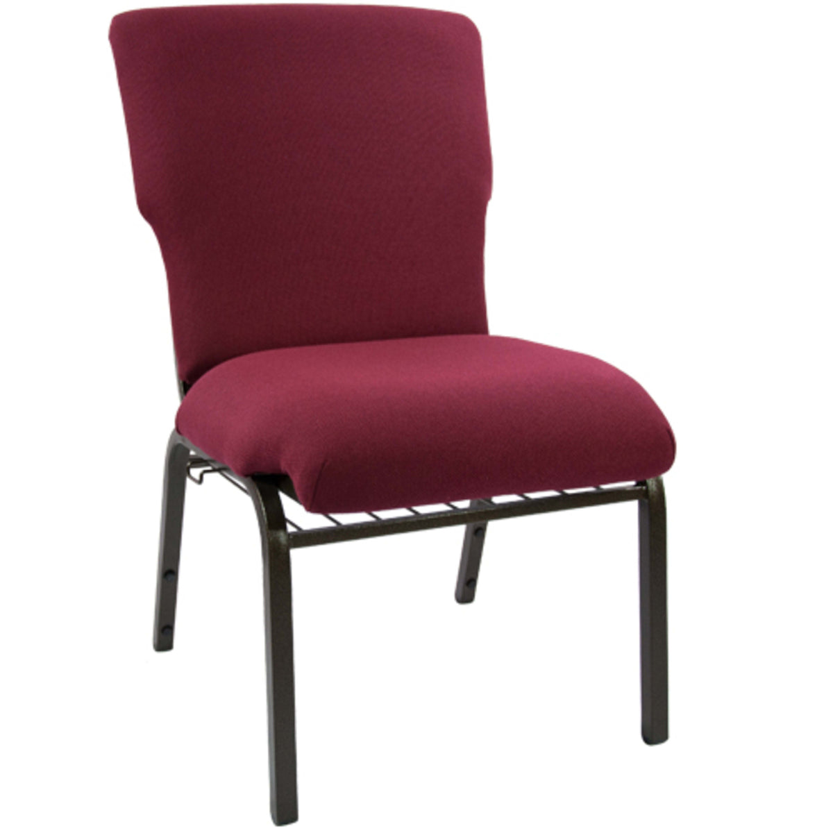 Maroon Fabric/Gold Vein Frame |#| Maroon Discount Church Chair - 21 in. Wide