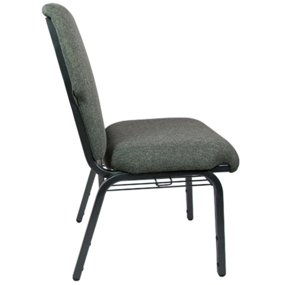 Charcoal Gray Fabric/Silver Vein Frame |#| Charcoal Gray Discount Church Chair - 21 in. Wide