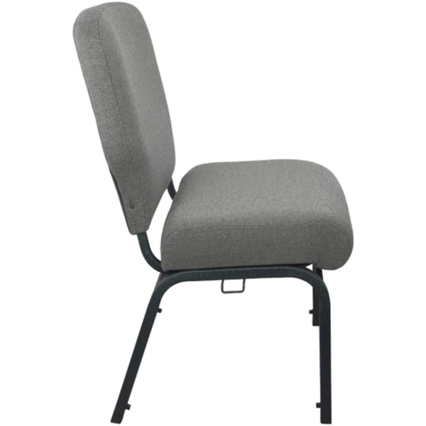 Charcoal Gray Fabric/Black Frame |#| Charcoal Gray Church Chair - 20 in. Wide