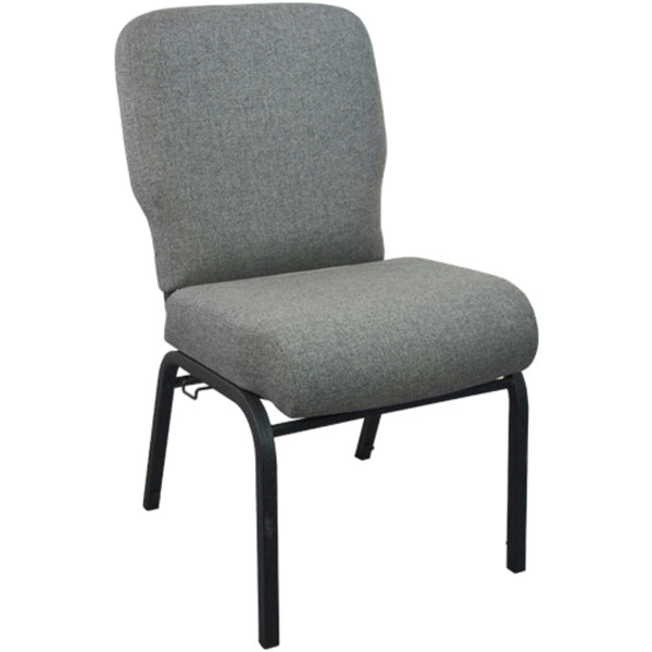 Charcoal Gray Fabric/Black Frame |#| Charcoal Gray Church Chair - 20 in. Wide