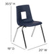 Navy |#| Navy Student Stack Chair 18inchH Seat - Classroom Chair for Middle-High-Adults