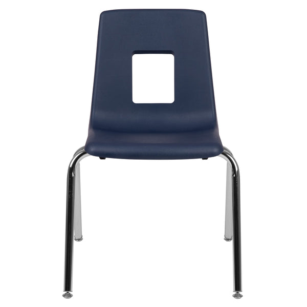 Navy |#| Navy Student Stack Chair 18inchH Seat - Classroom Chair for Middle-High-Adults