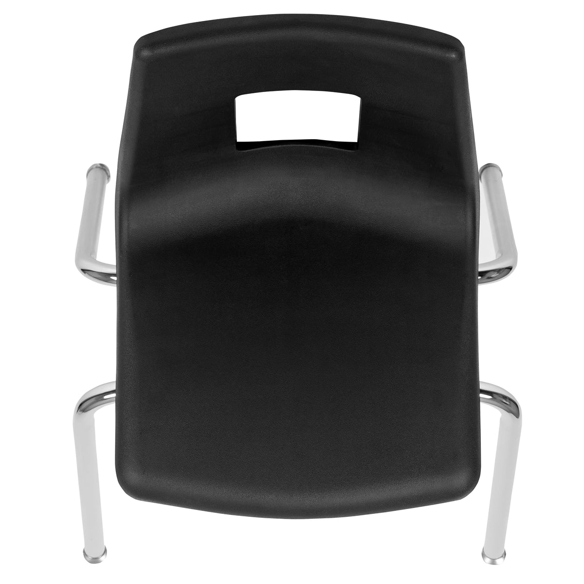 Black |#| Black Student Stack Chair 18inchH Seat - Classroom Chair for Middle-High-Adults