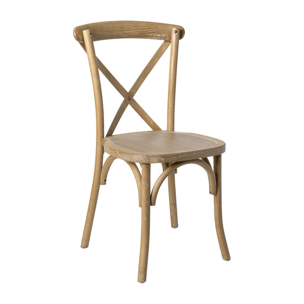 Medium Natural White Grain |#| Medium Natural With White Grain X-Back Chair